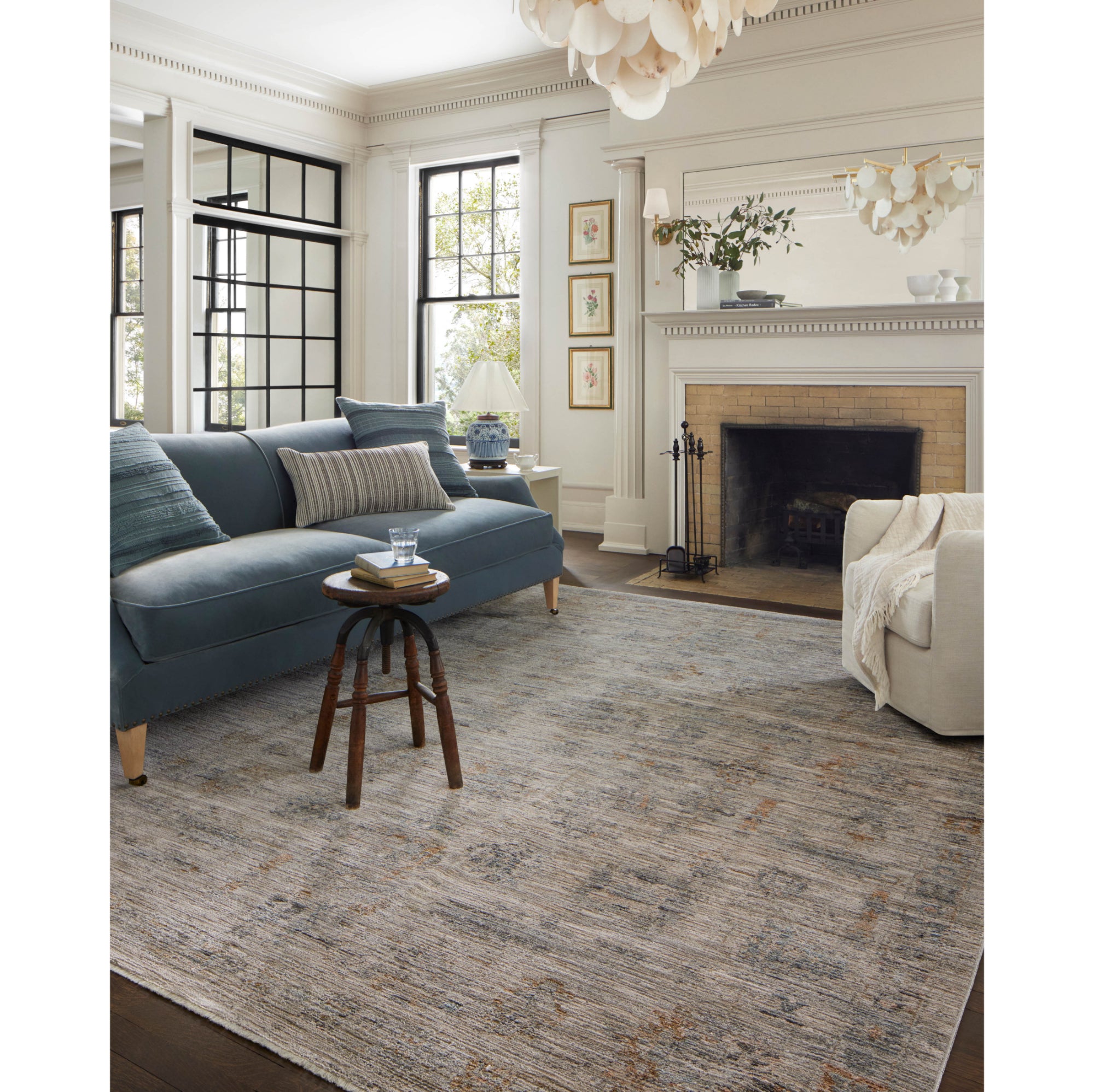 Jean Stoffer x Loloi Katherine Pebble/Ocean Rug