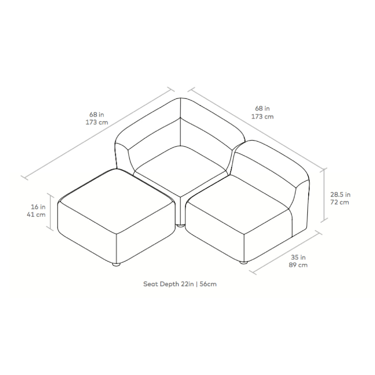 Circuit Modular 3-pc Sectional Sofa Gus*     Four Hands, Mid Century Modern Furniture, Old Bones Furniture Company, Old Bones Co, Modern Mid Century, Designer Furniture, https://www.oldbonesco.com/