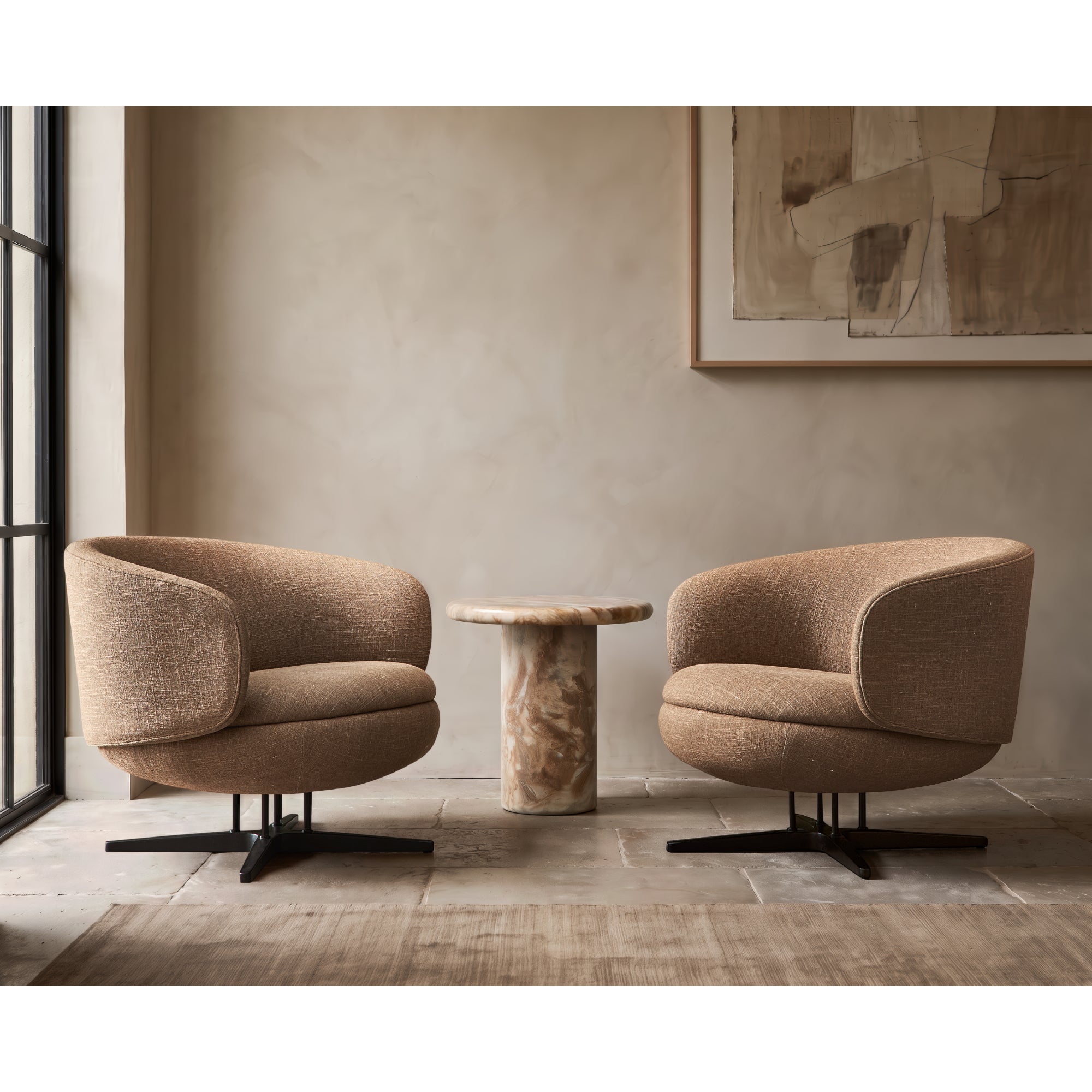 Moxi Fabric Swivel Chair by Bernhardt