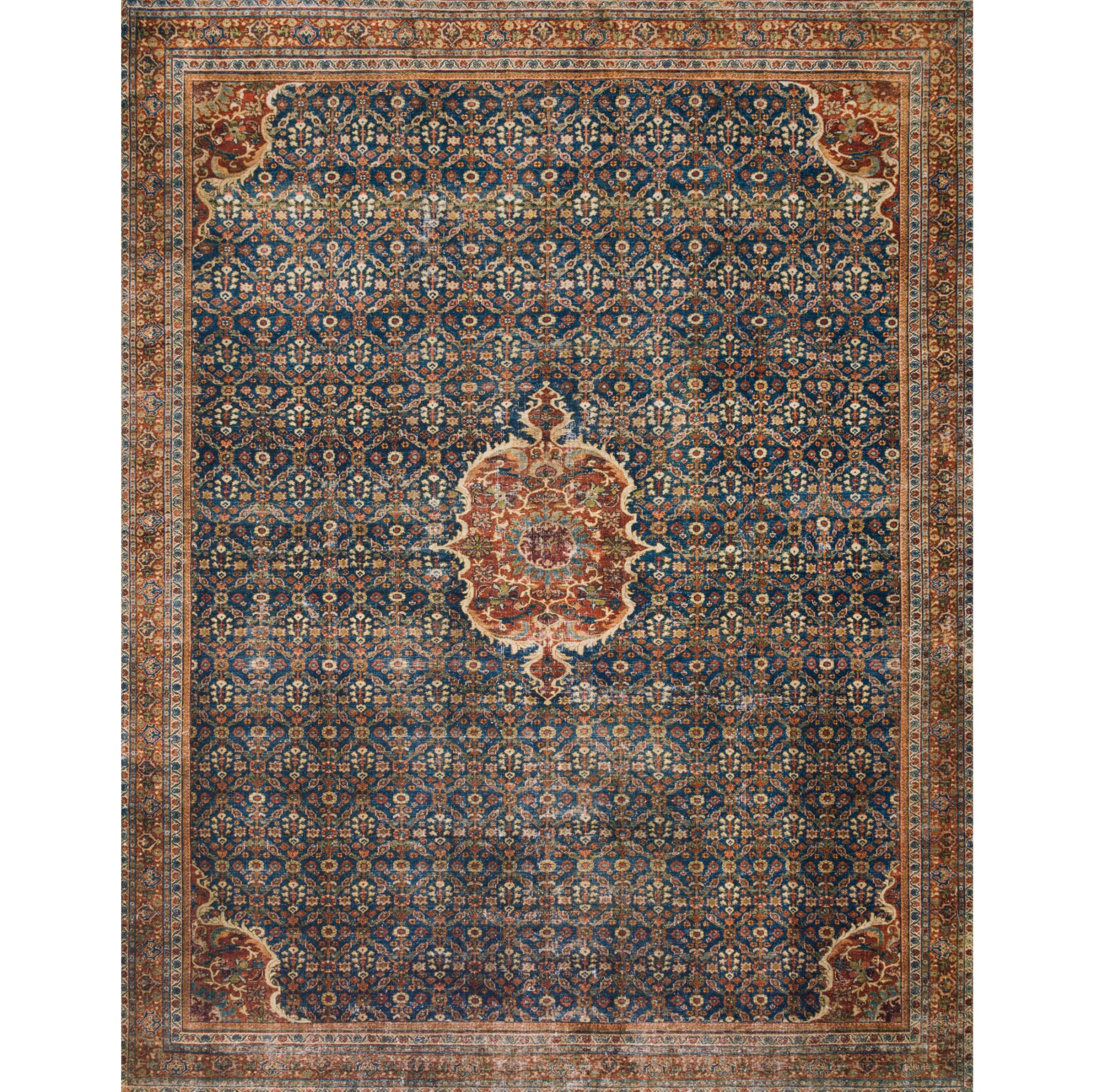 Loloi Layla Cobalt Blue/Spice Rug