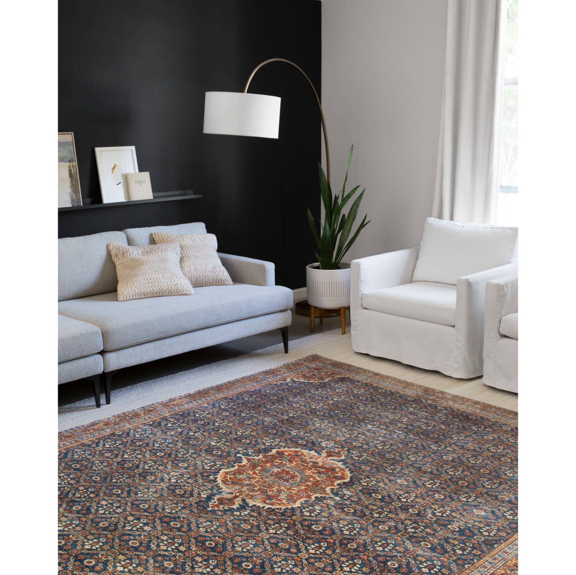 Loloi Layla Cobalt Blue/Spice Rug