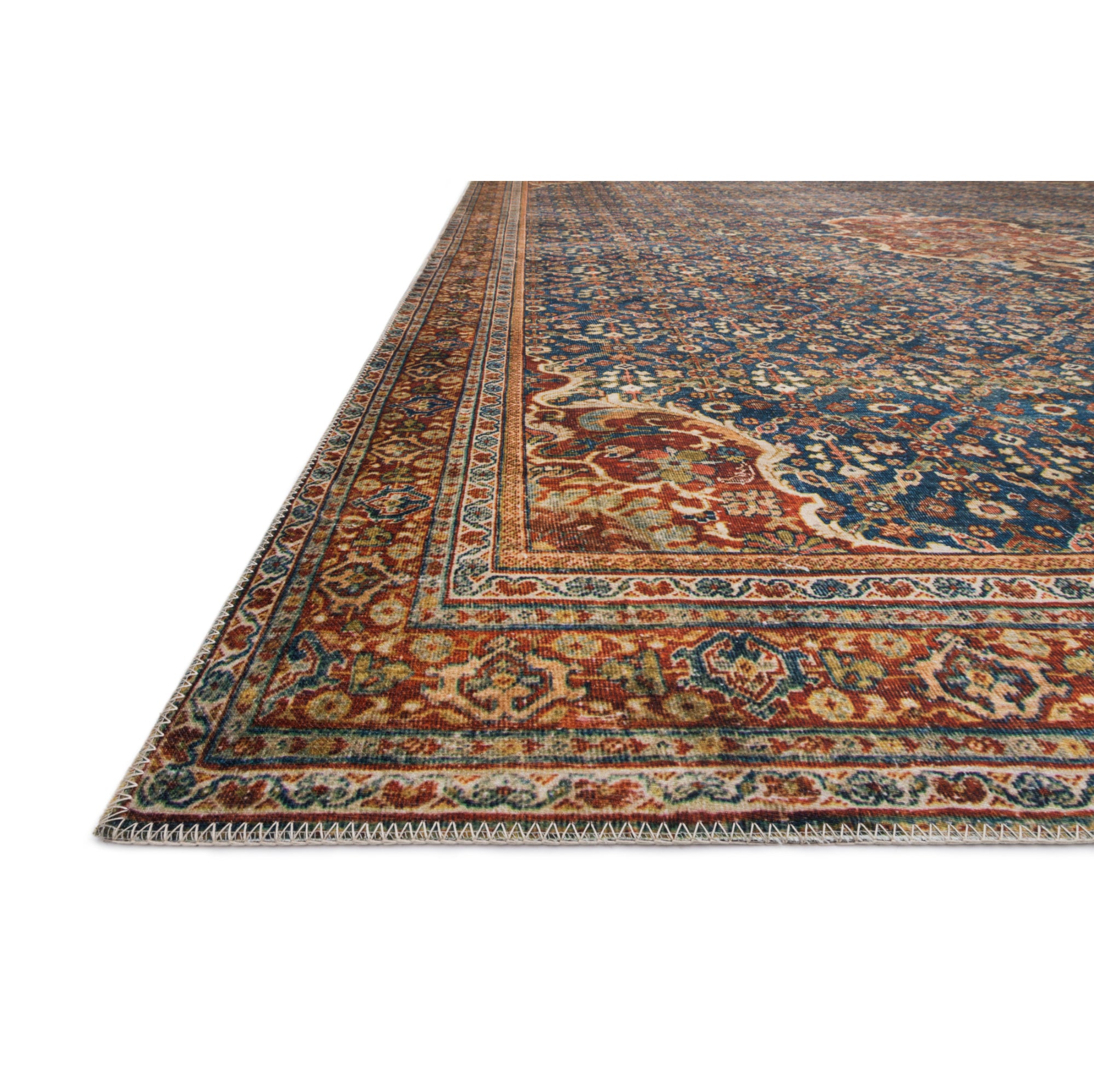 Loloi Layla Cobalt Blue/Spice Rug