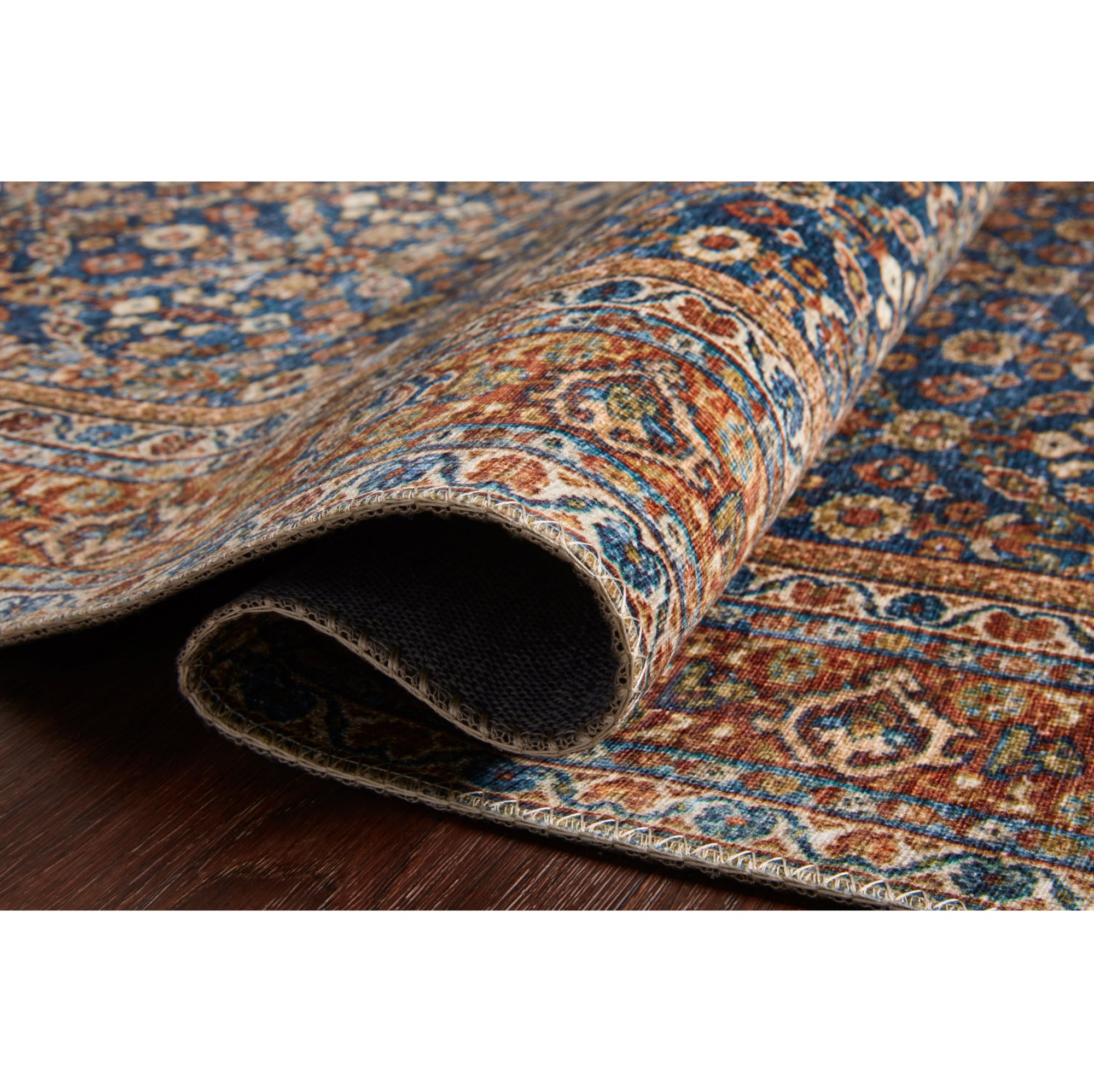 Loloi Layla Cobalt Blue/Spice Rug