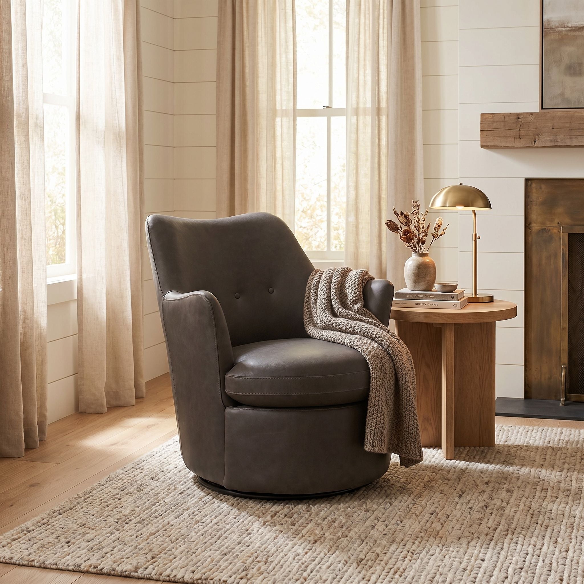 Hotchkiss Swivel Arm Chair