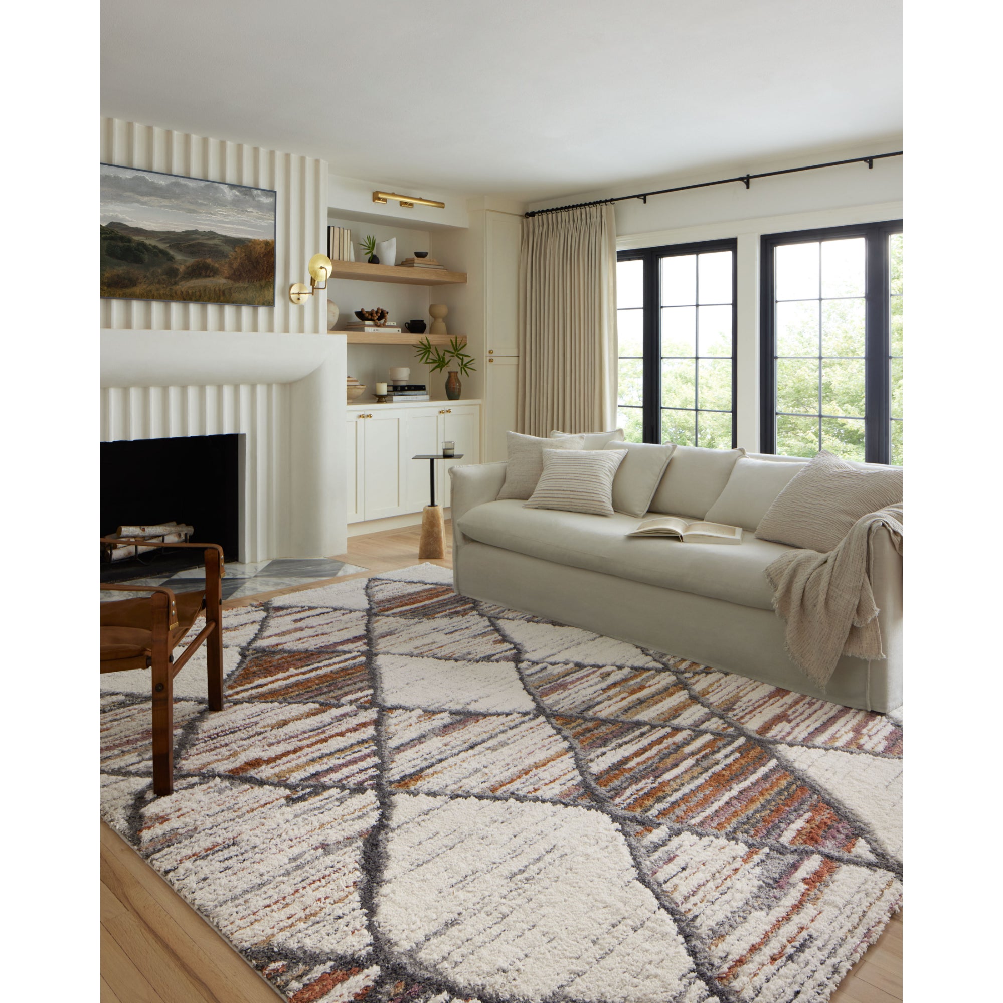 Loloi Levitt Shag Ivory/Fiesta Rug