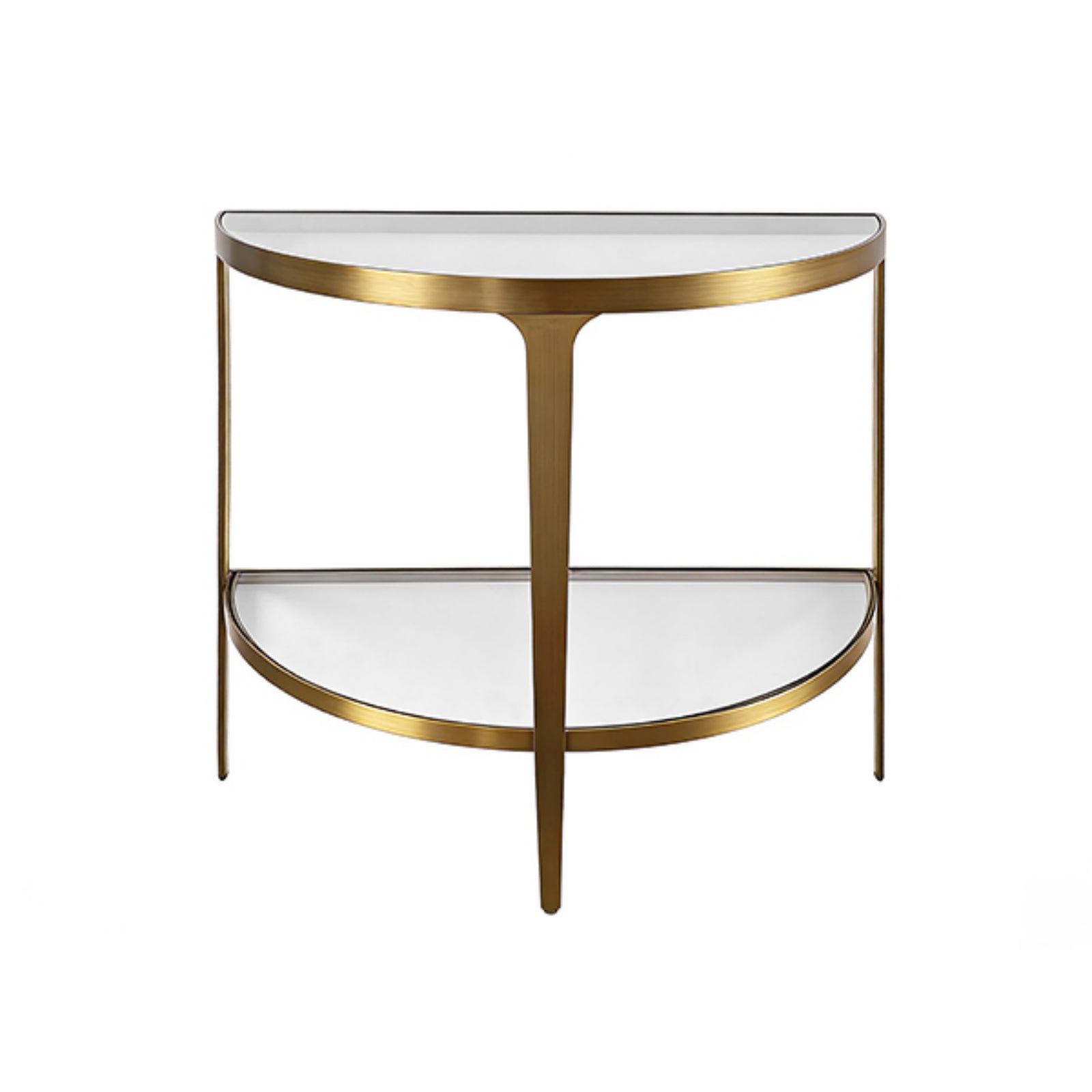 Lisa Two Tier Glass Top Demilune Console