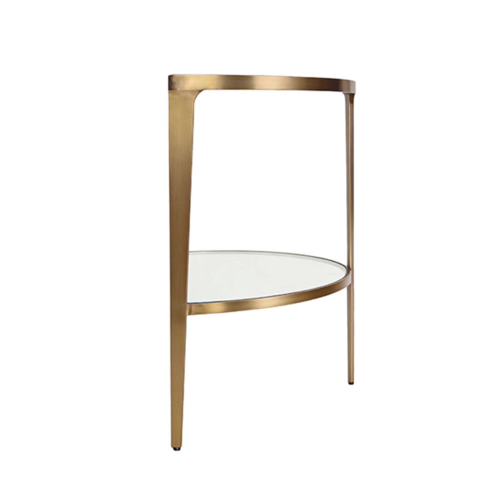 Lisa Two Tier Glass Top Demilune Console