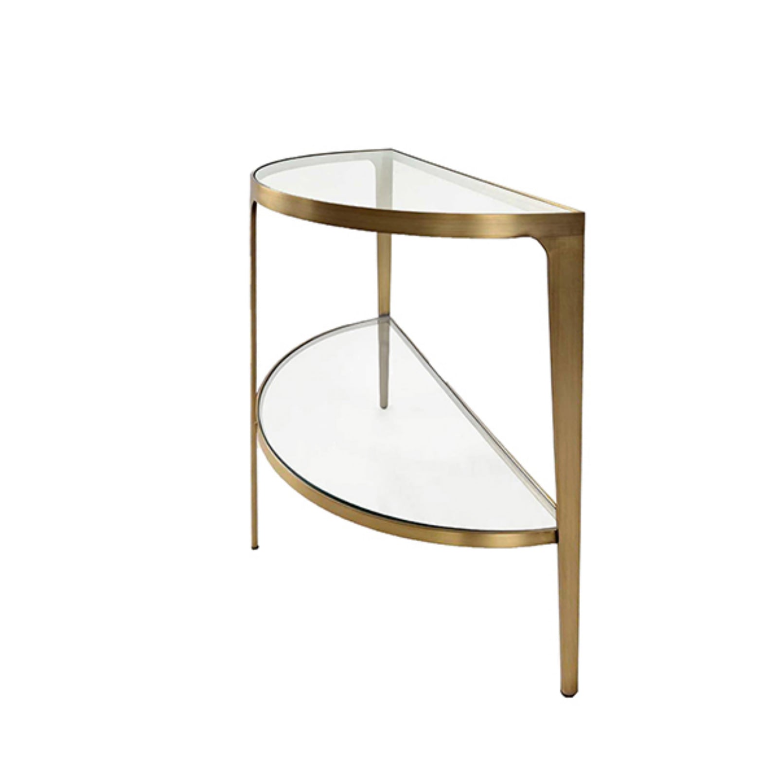 Lisa Two Tier Glass Top Demilune Console