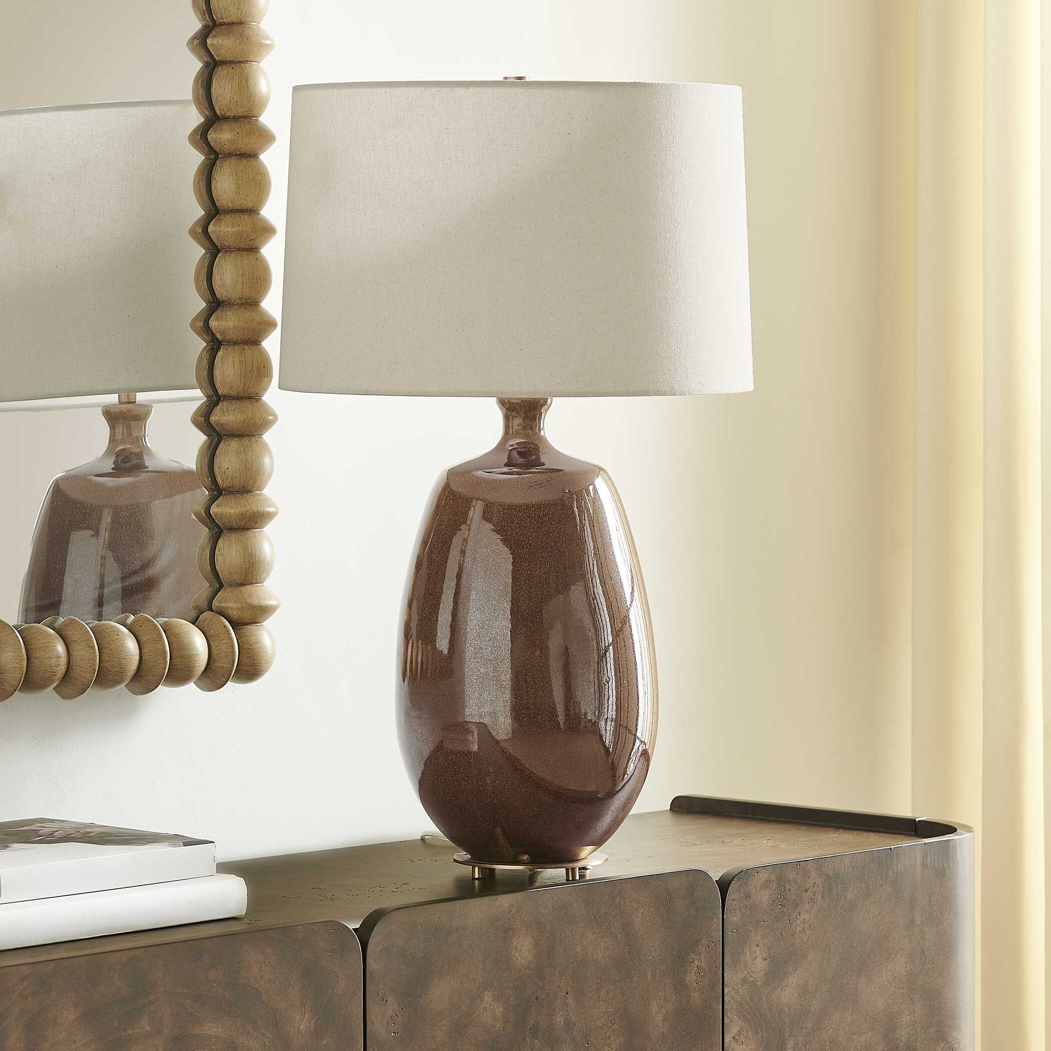 Uttermost Vinson Glossy Brown Table Lamp