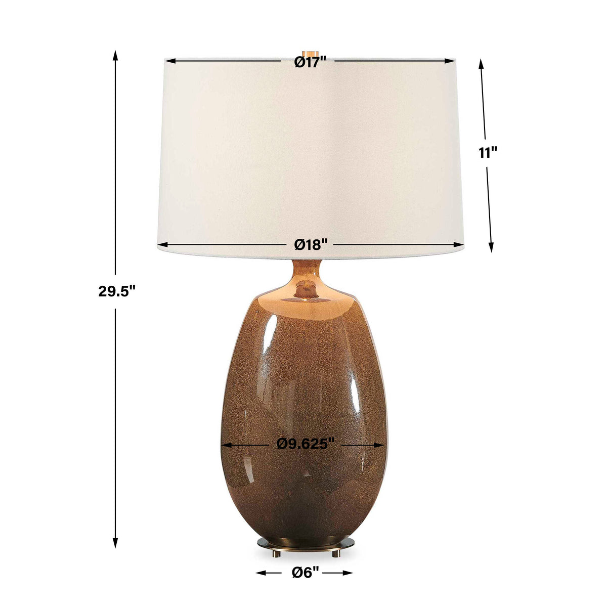 Uttermost Vinson Glossy Brown Table Lamp