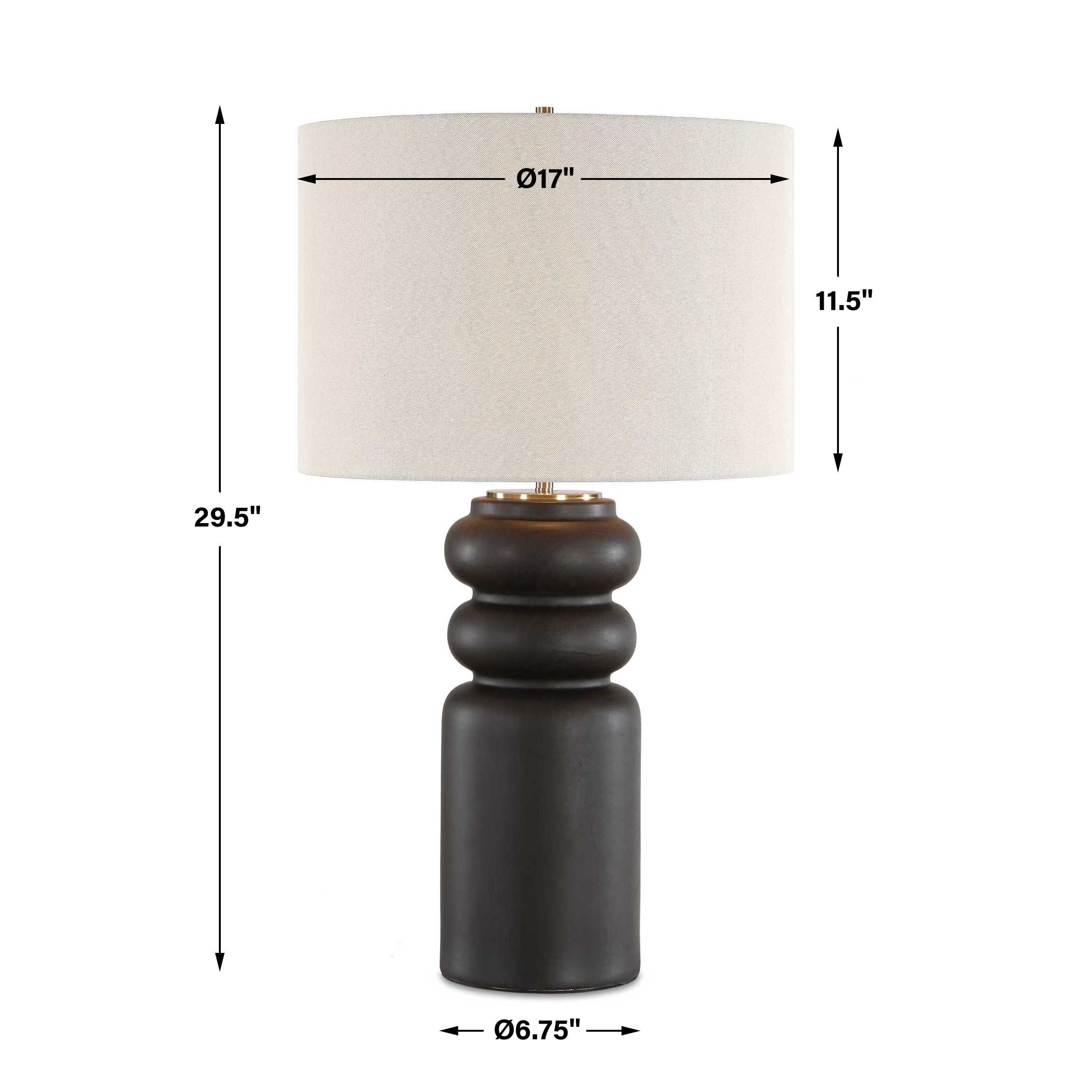 Uttermost Macon Matte Black Table Lamp