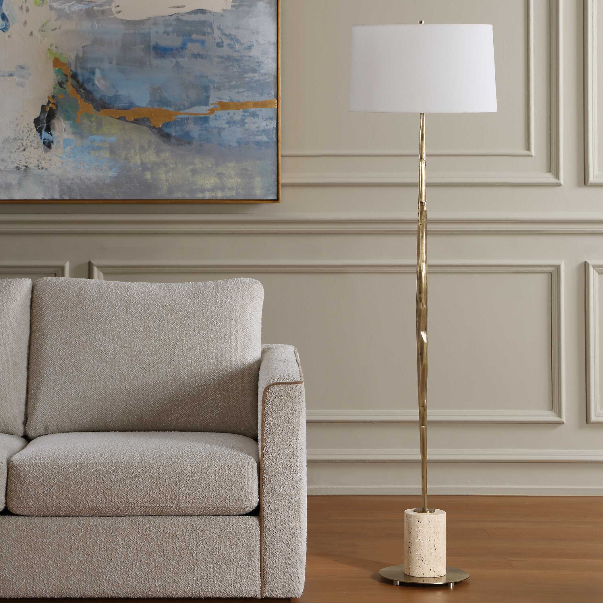 Uttermost Halen Brass Floor Lamp