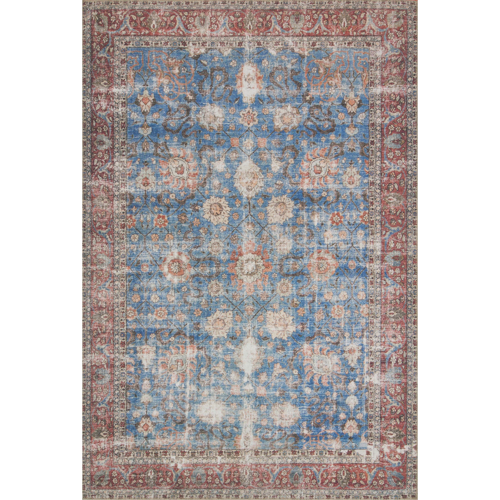 Loloi Loren Blue/Brick Rug