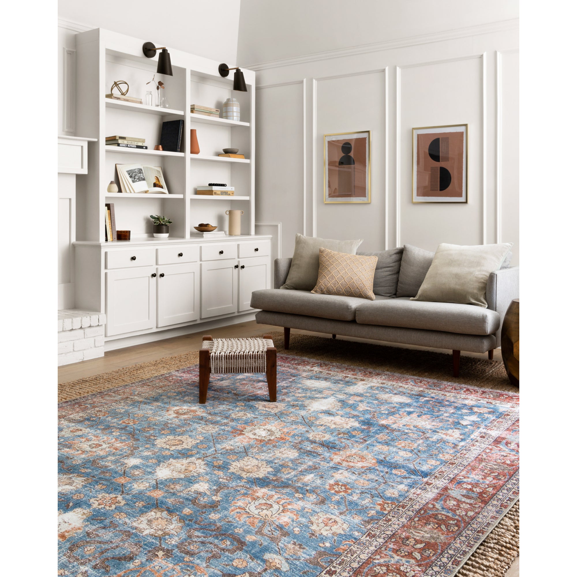 Loloi Loren Blue/Brick Rug