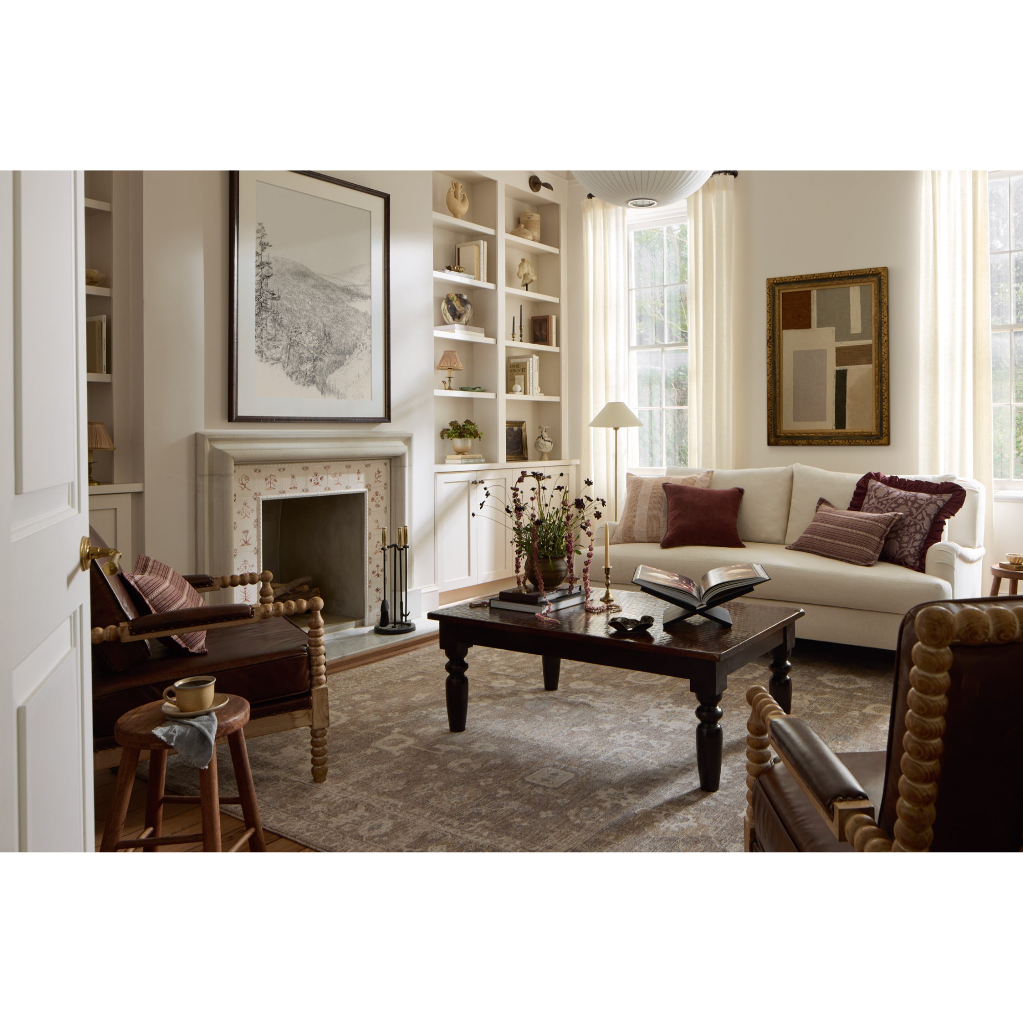 Chris Loves Julia x Loloi Louisa Taupe/Ivory Rug