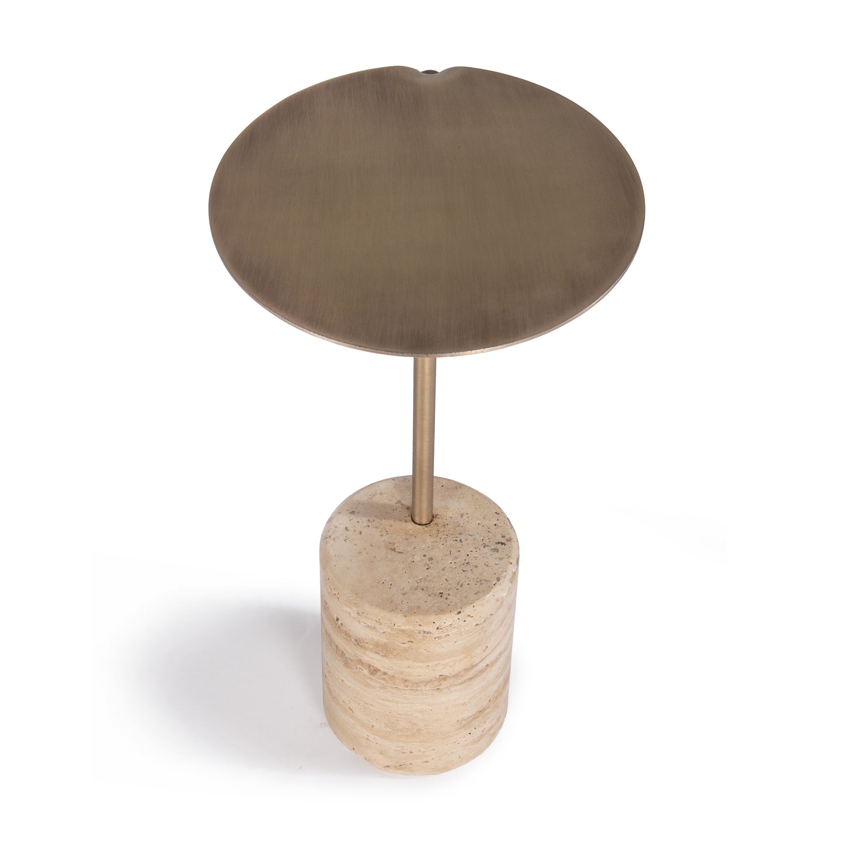 Lily Antique Brass Drink Table - Small