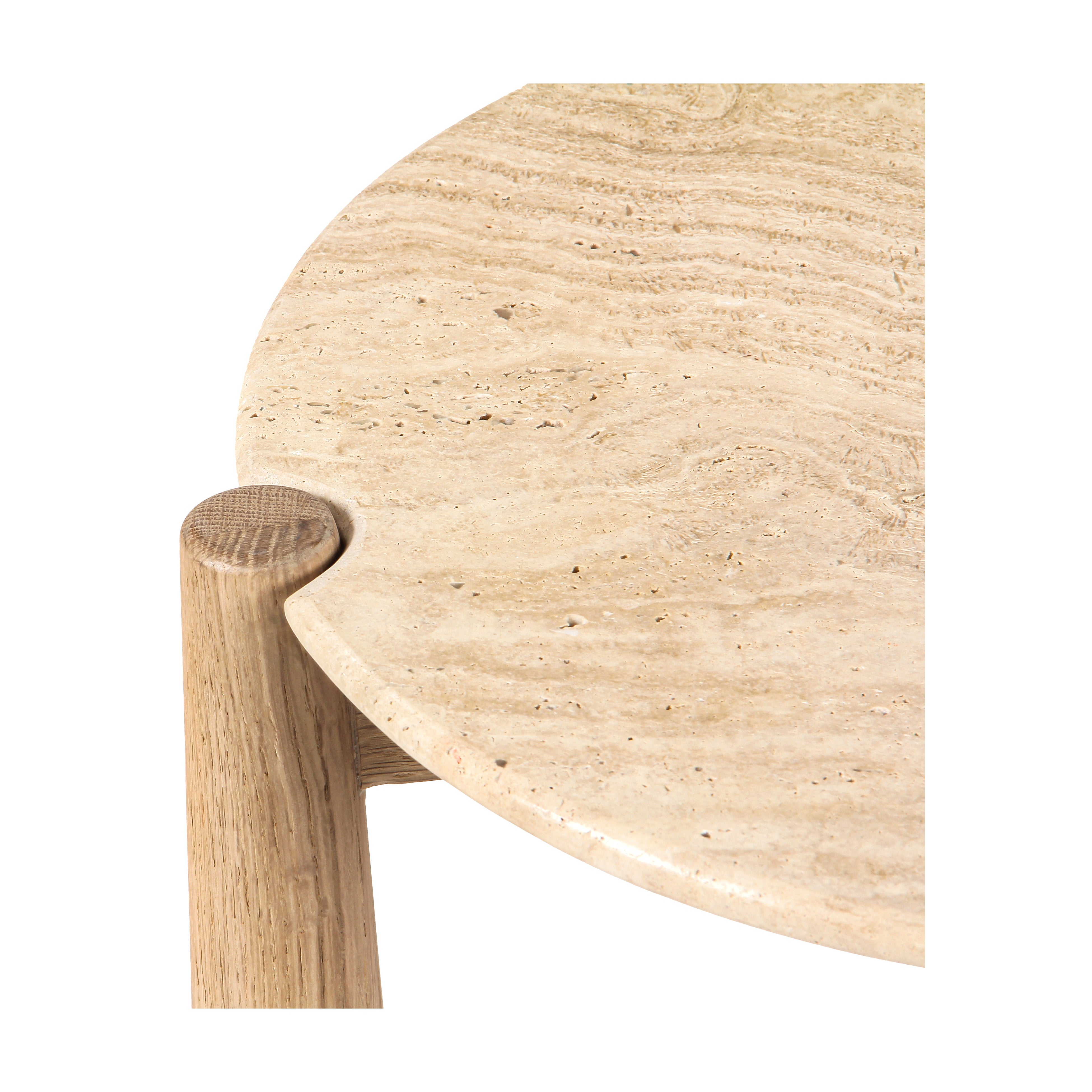 Carver Travertine Oak Side Table