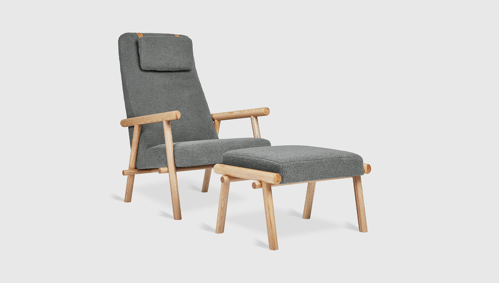 Labrador Chair & Ottoman Auckland Bluff / Natural AshChair Gus*  Auckland Bluff Natural Ash  Four Hands, Mid Century Modern Furniture, Old Bones Furniture Company, Old Bones Co, Modern Mid Century, Designer Furniture, https://www.oldbonesco.com/
