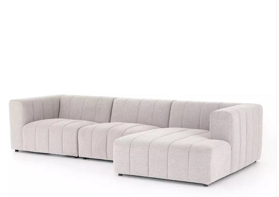 Langham Channeled Sectional Right Arm Facing 3 Piece / Napa SandstoneSectionals Four Hands  Right Arm Facing 3 Piece Napa Sandstone  Four Hands, Mid Century Modern Furniture, Old Bones Furniture Company, Old Bones Co, Modern Mid Century, Designer Furniture, https://www.oldbonesco.com/