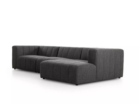 Langham Channeled Sectional Right Arm Facing 3 Piece / Saxon CharcoalSectionals Four Hands  Right Arm Facing 3 Piece Saxon Charcoal  Four Hands, Mid Century Modern Furniture, Old Bones Furniture Company, Old Bones Co, Modern Mid Century, Designer Furniture, https://www.oldbonesco.com/