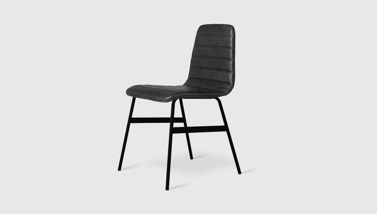 Lecture Dining Chair Upholstered Saddle Black Leather / BlackDining Chair Gus*  Saddle Black Leather Black  Four Hands, Mid Century Modern Furniture, Old Bones Furniture Company, Old Bones Co, Modern Mid Century, Designer Furniture, https://www.oldbonesco.com/