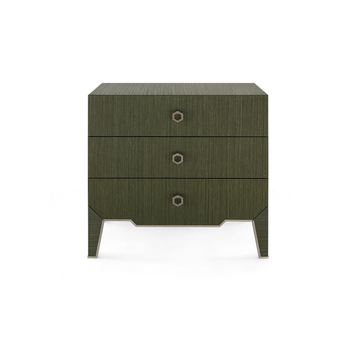 Madeline 3-Drawer Side Table - Deep Olive