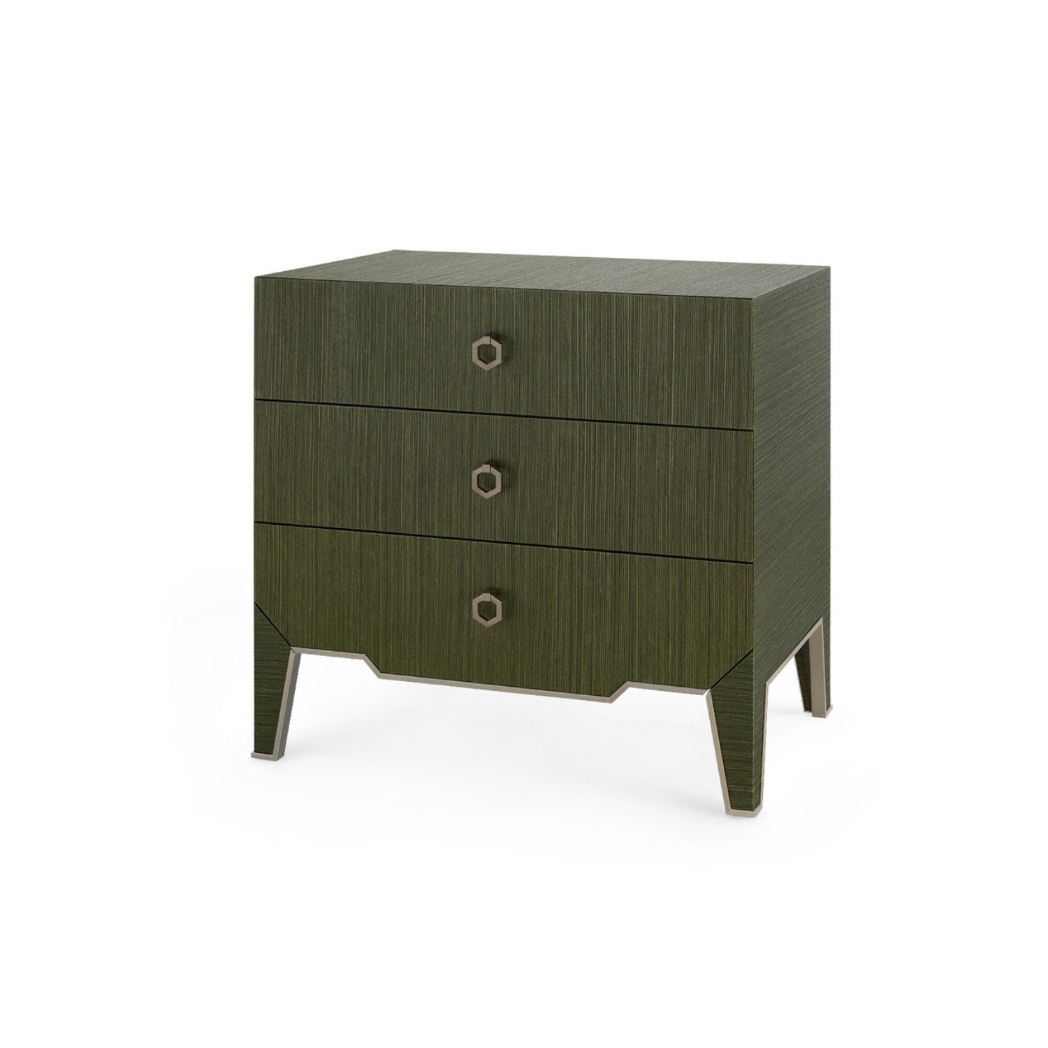 Madeline 3-Drawer Side Table - Deep Olive