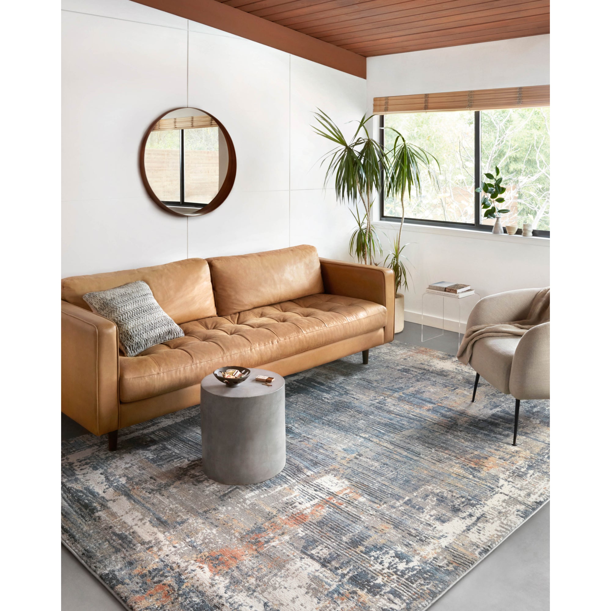 Loloi Maeve Slate/Apricot 18" x 18" Sample Rug