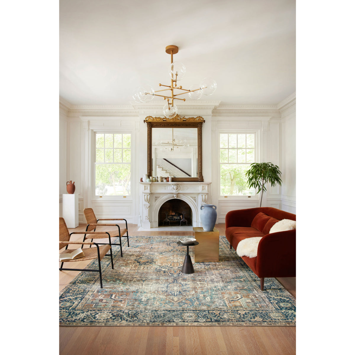 Loloi Margot Terracotta/Lagoon Rug by Loloi