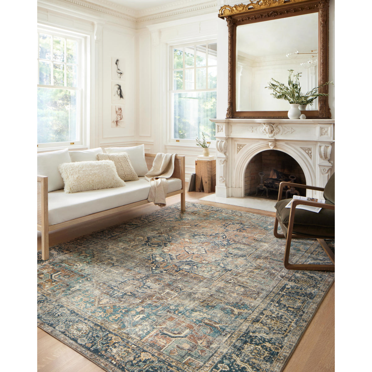 Loloi Margot Terracotta/Lagoon Rug by Loloi