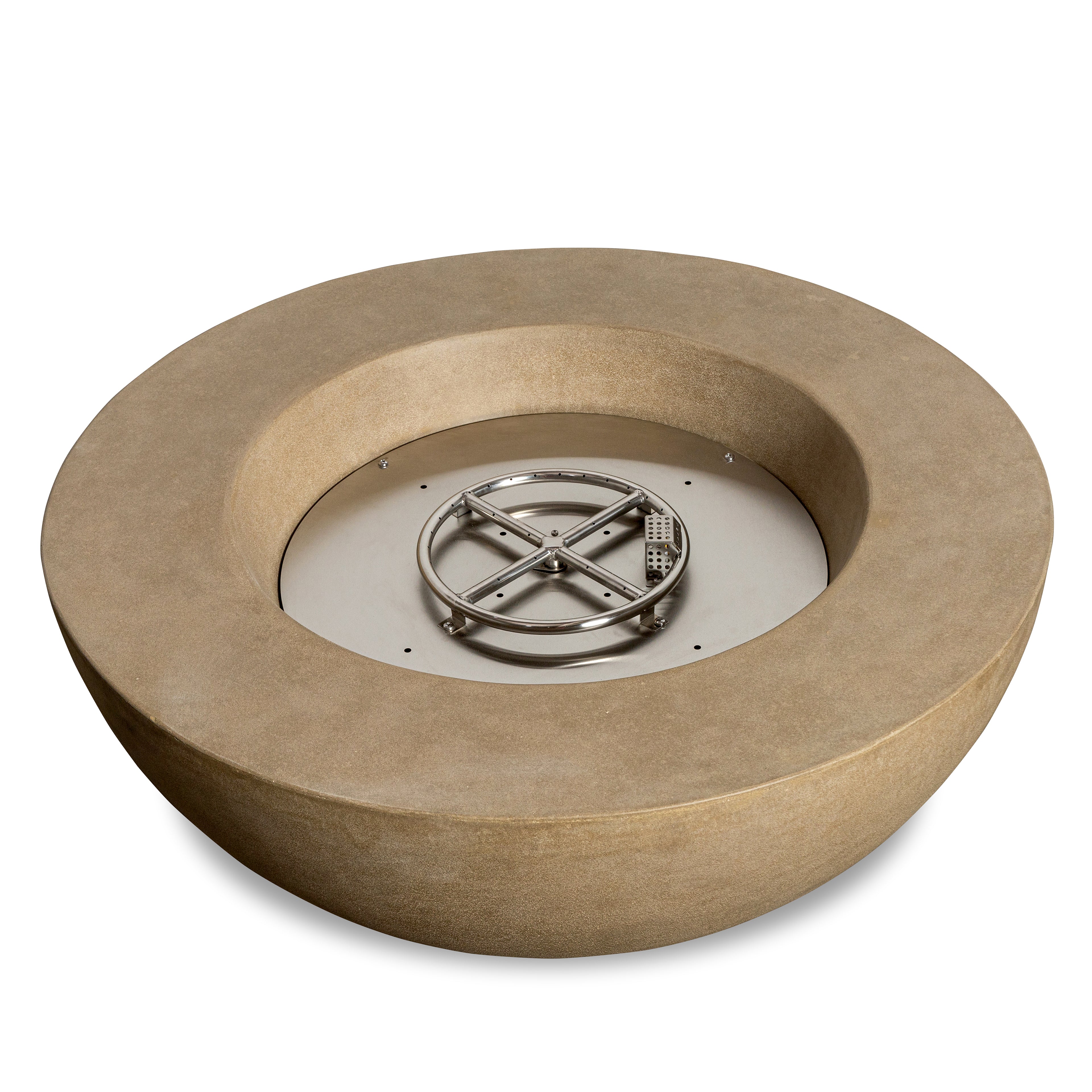 Beton 42" Round Bowl Concrete Natural Gas Fire Pit with Push Button Ignition