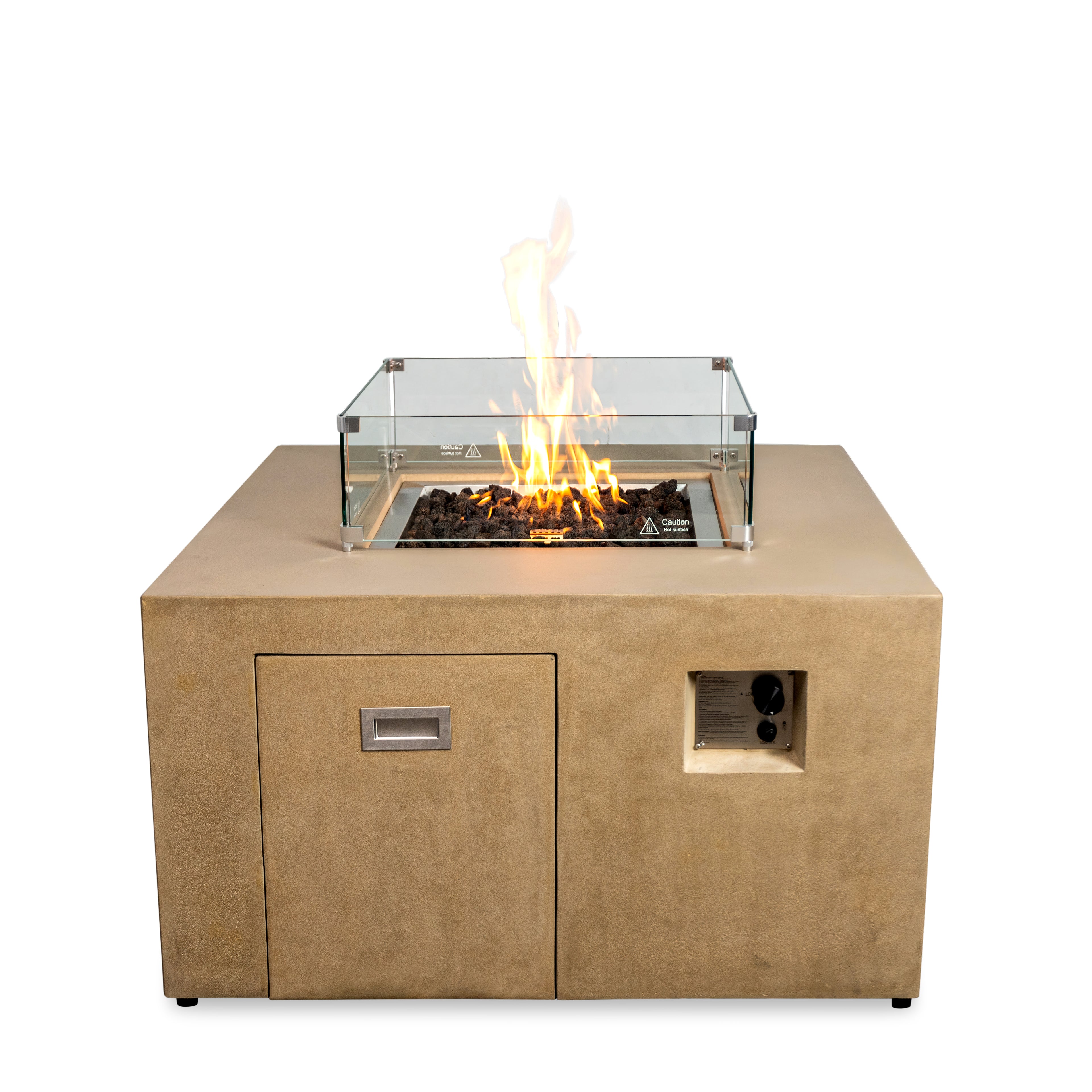 Beton 42" Square Hidden Propane Tank Gas Fire Pit