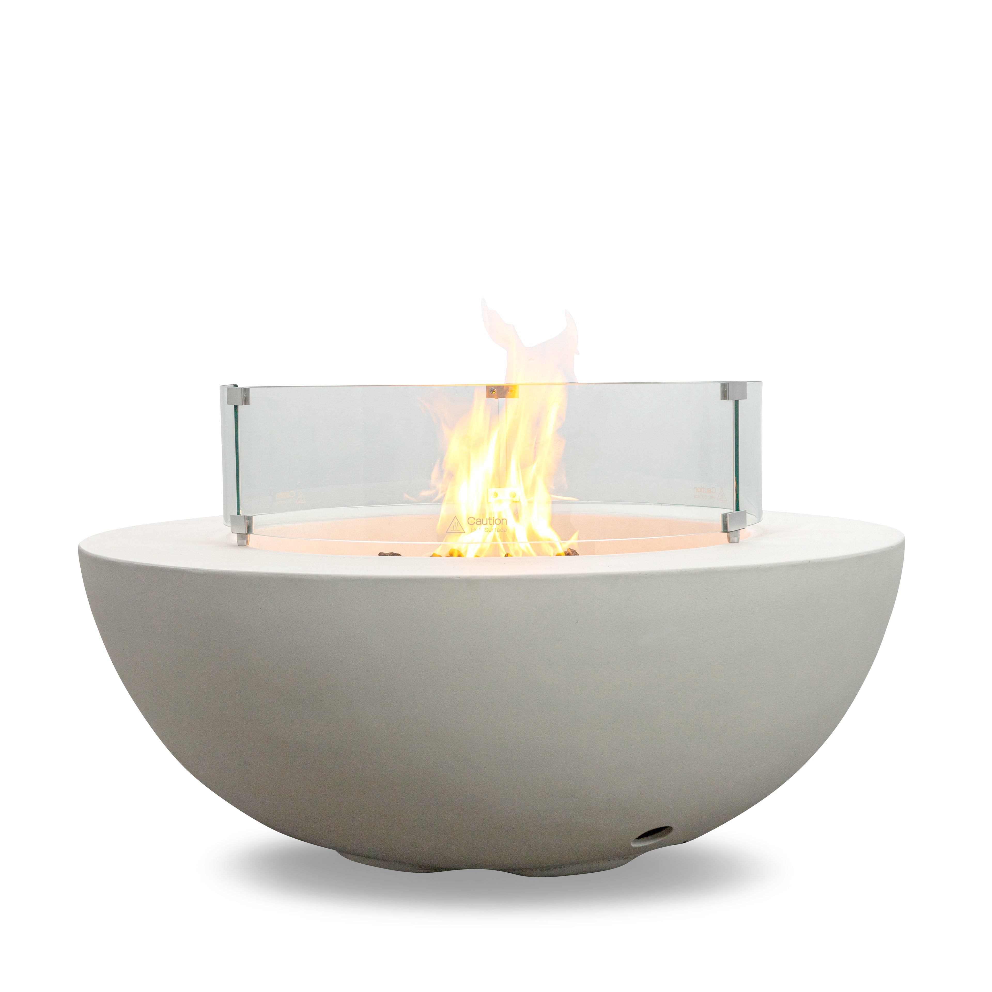 Beton 42" Round Bowl Concrete Natural Gas Fire Pit with Push Button Ignition