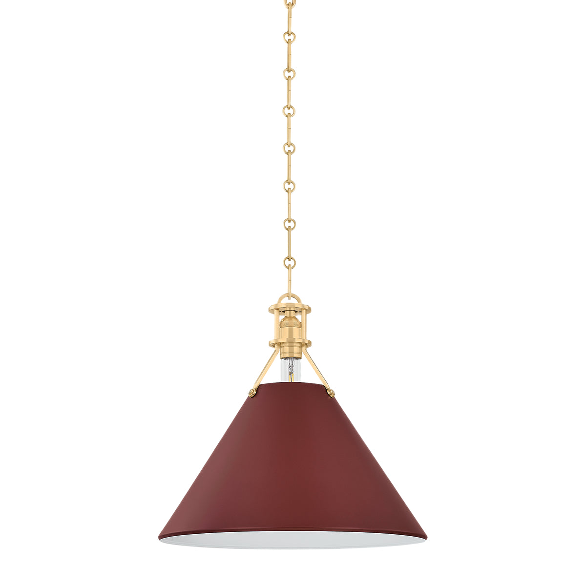 Painted No. 2 Pendant - Aged Brass