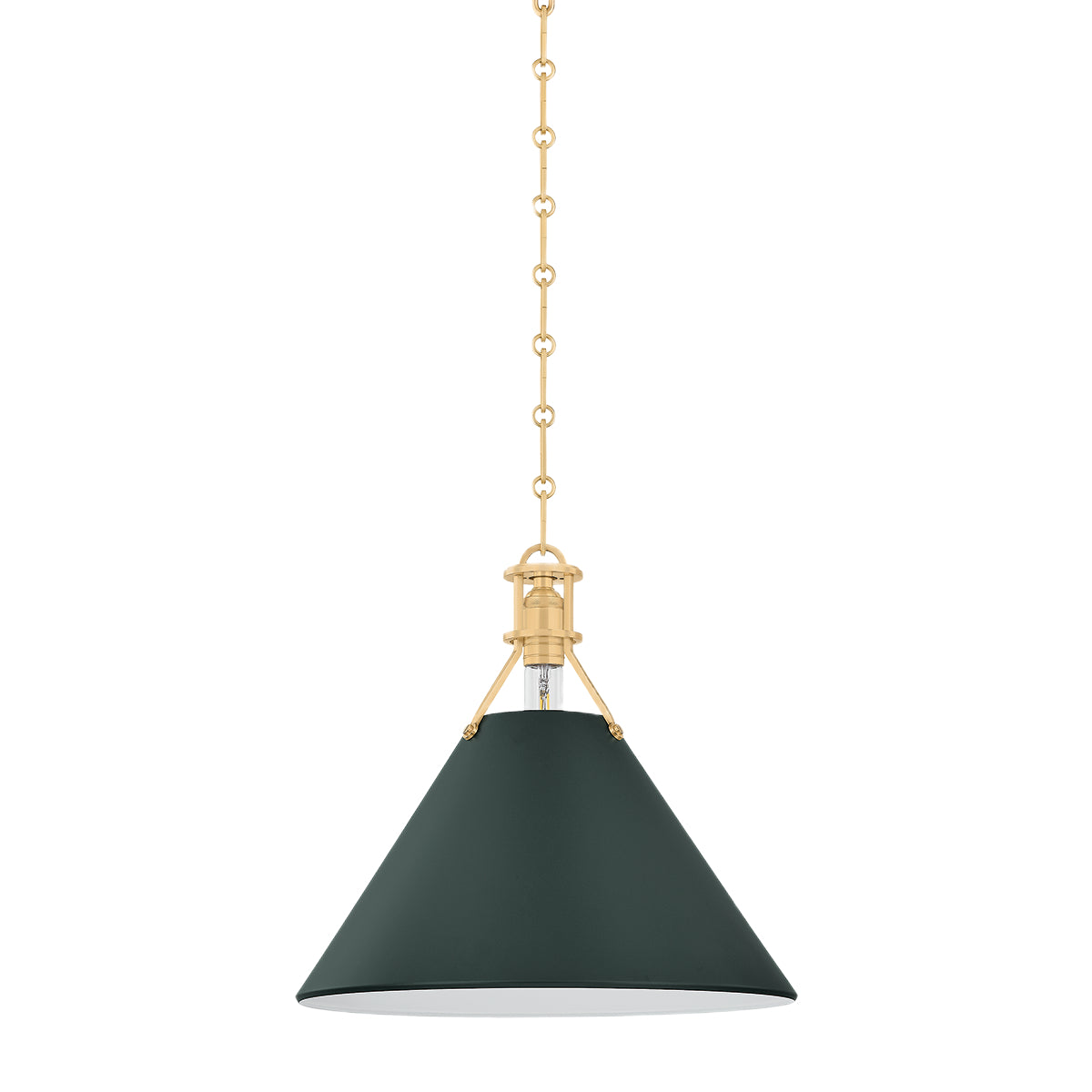 Painted No. 2 Pendant - Aged Brass