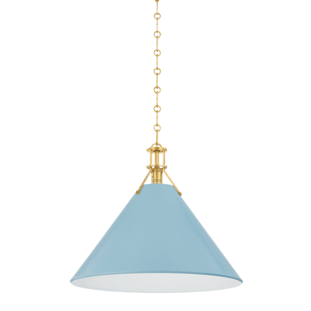 Painted No. 2 Pendant - Aged Brass