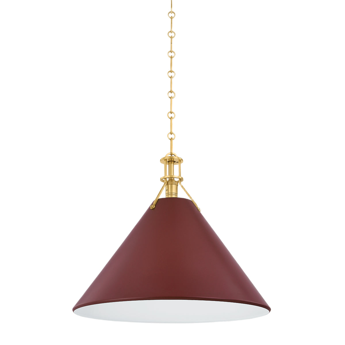 Painted No. 2 Pendant - Aged Brass