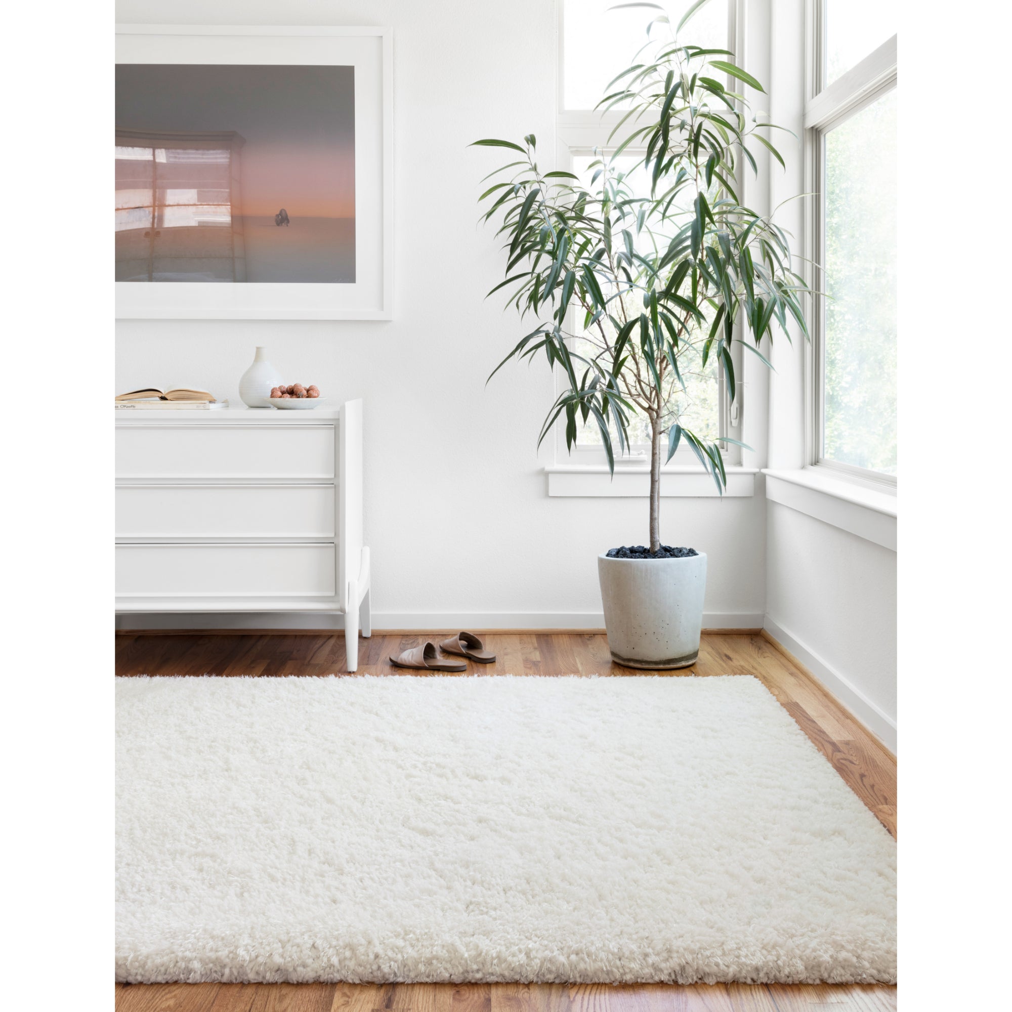 Loloi Mila Shag White Rug