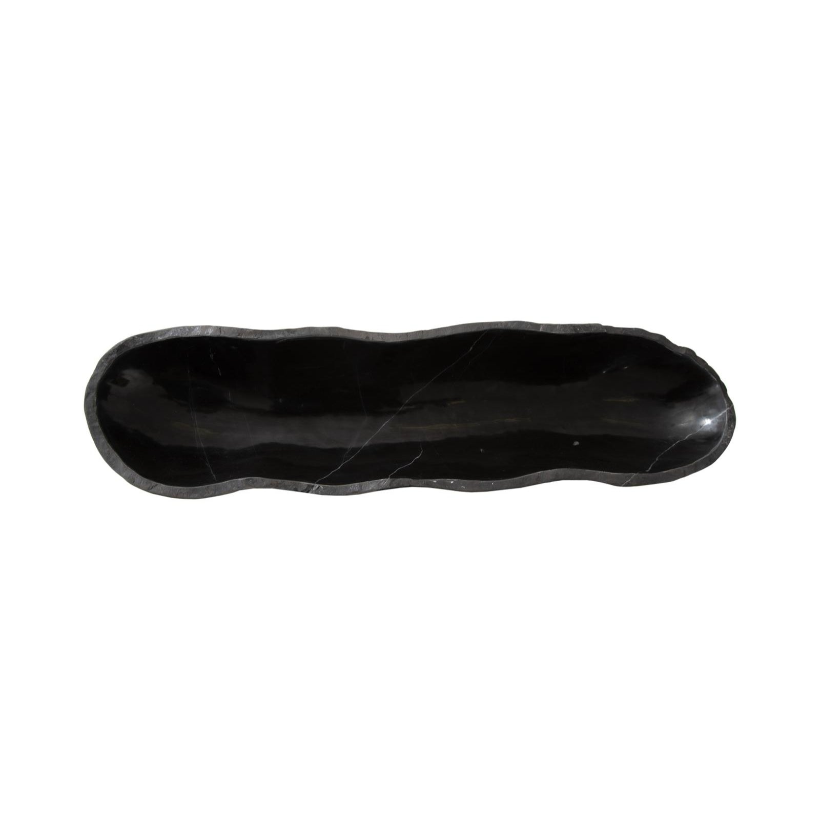 Aragonite Medium Canoe Bowl - Black