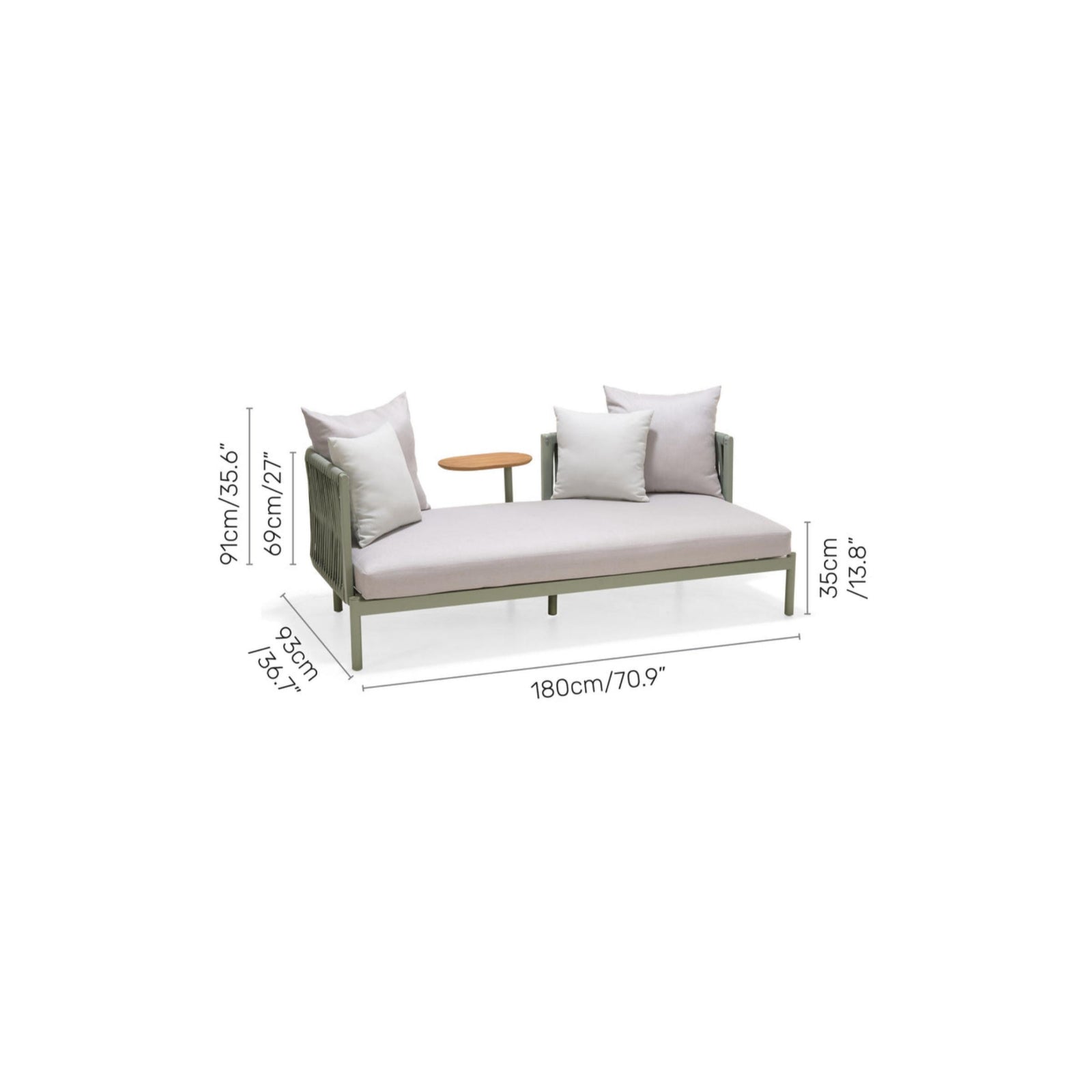 Mica Corner 2 Pieces Aluminum Daybed Set