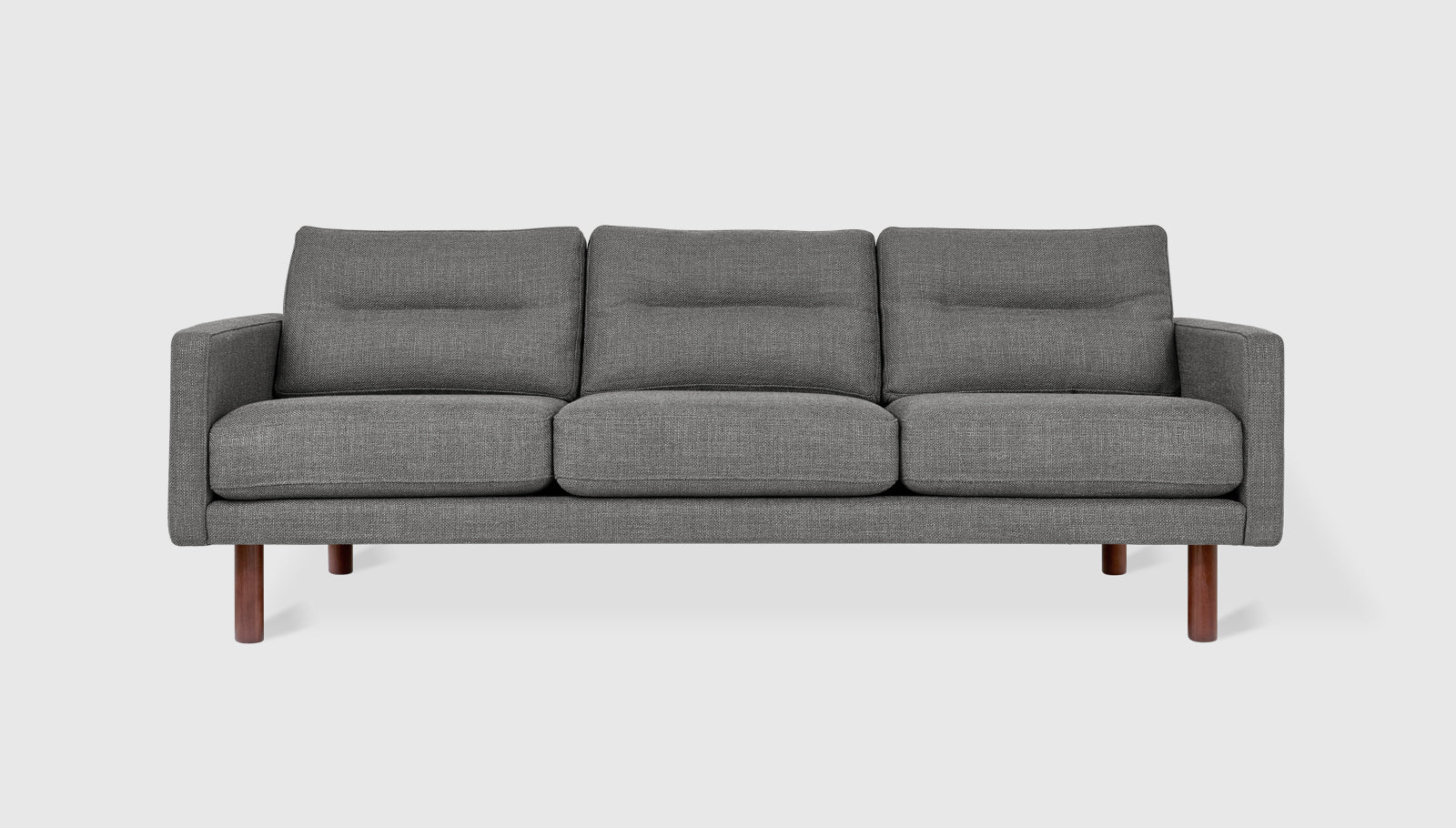 Miller Sofa Andorra Pewter / WalnutSofa Gus*  Andorra Pewter Walnut  Four Hands, Mid Century Modern Furniture, Old Bones Furniture Company, Old Bones Co, Modern Mid Century, Designer Furniture, https://www.oldbonesco.com/