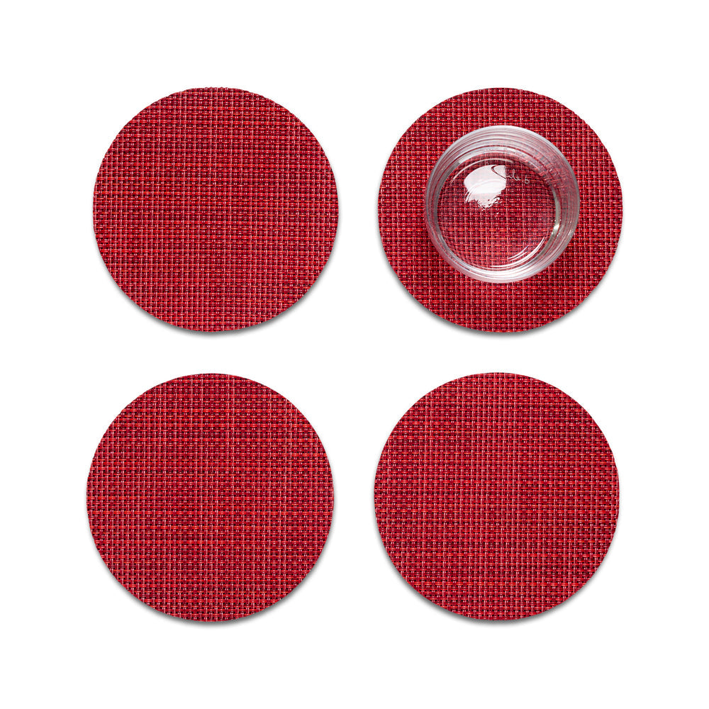 Mini Basketweave Round Coasters - Set of 4
