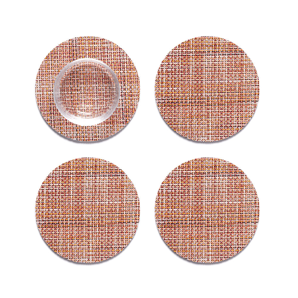 Mini Basketweave Round Coasters - Set of 4