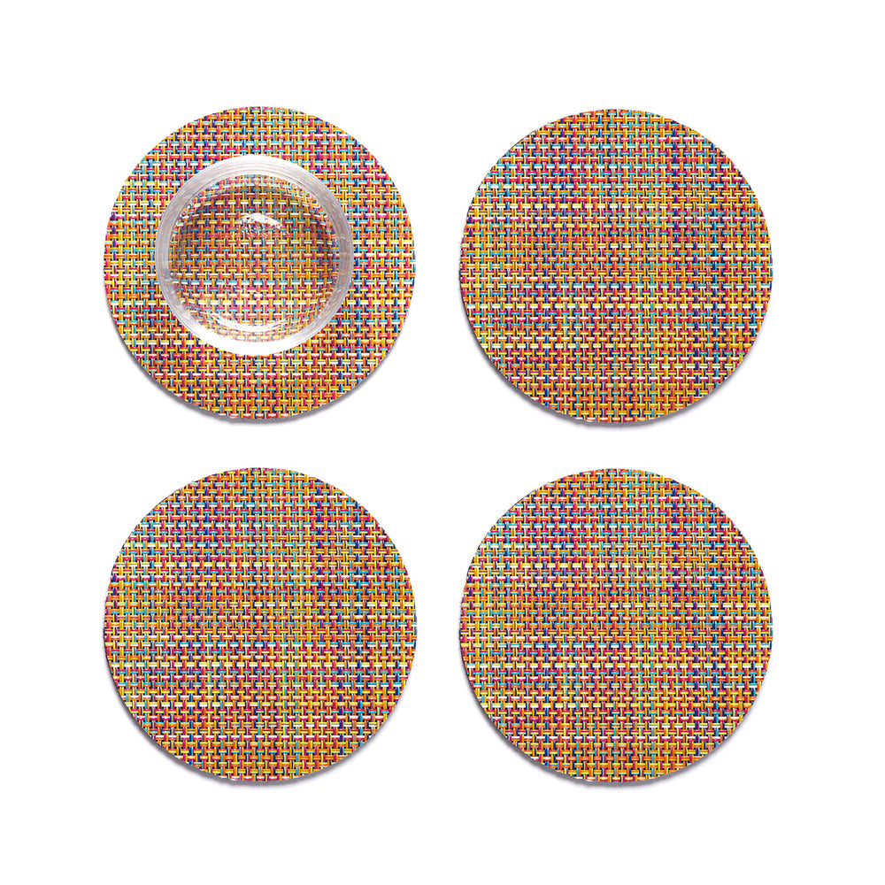 Mini Basketweave Round Coasters - Set of 4
