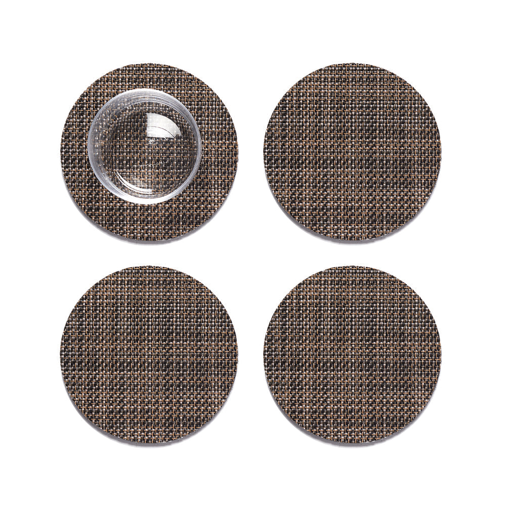 Mini Basketweave Round Coasters - Set of 4