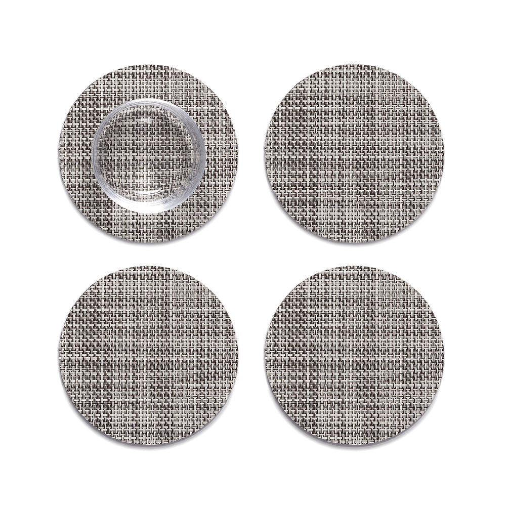 Mini Basketweave Round Coasters - Set of 4