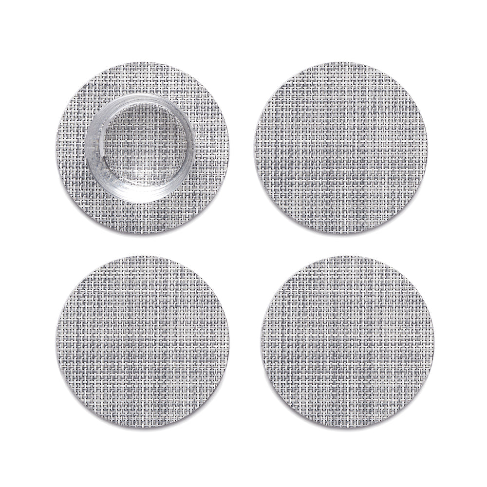 Mini Basketweave Round Coasters - Set of 4