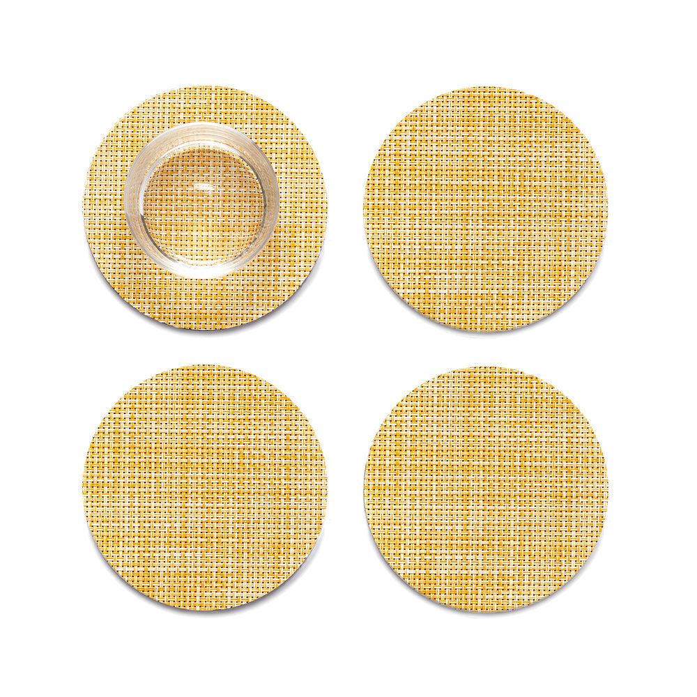 Mini Basketweave Round Coasters - Set of 4