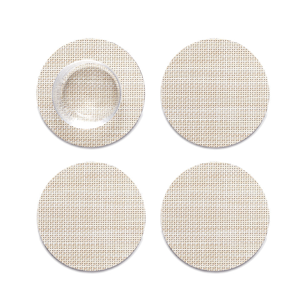Mini Basketweave Round Coasters - Set of 4