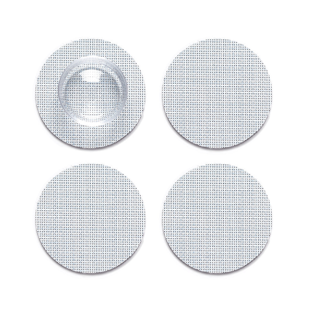 Mini Basketweave Round Coasters - Set of 4